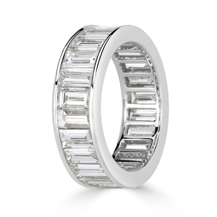 5.73ct Baguette Cut Lab Diamond Eternity Band in 18k White Gold