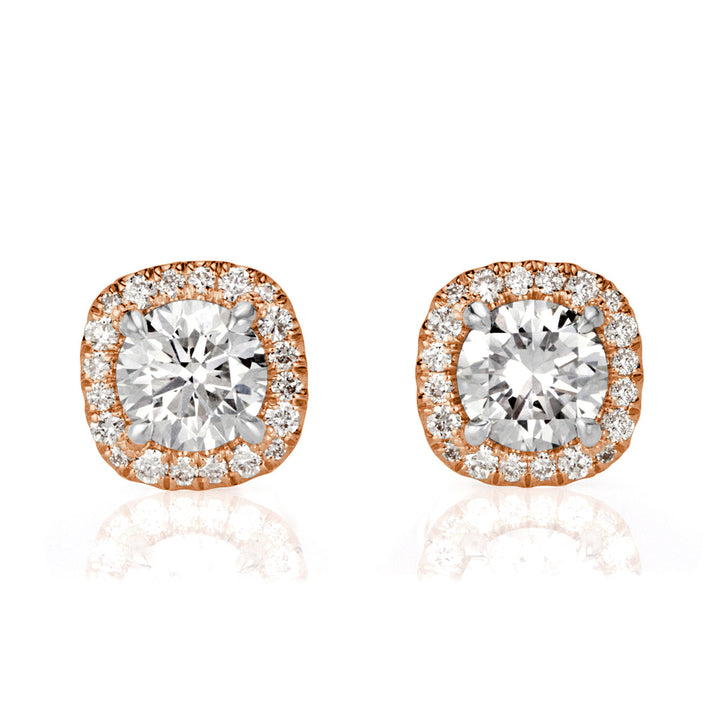 1.02ct Round Brilliant Cut Lab Diamond Stud Earrings