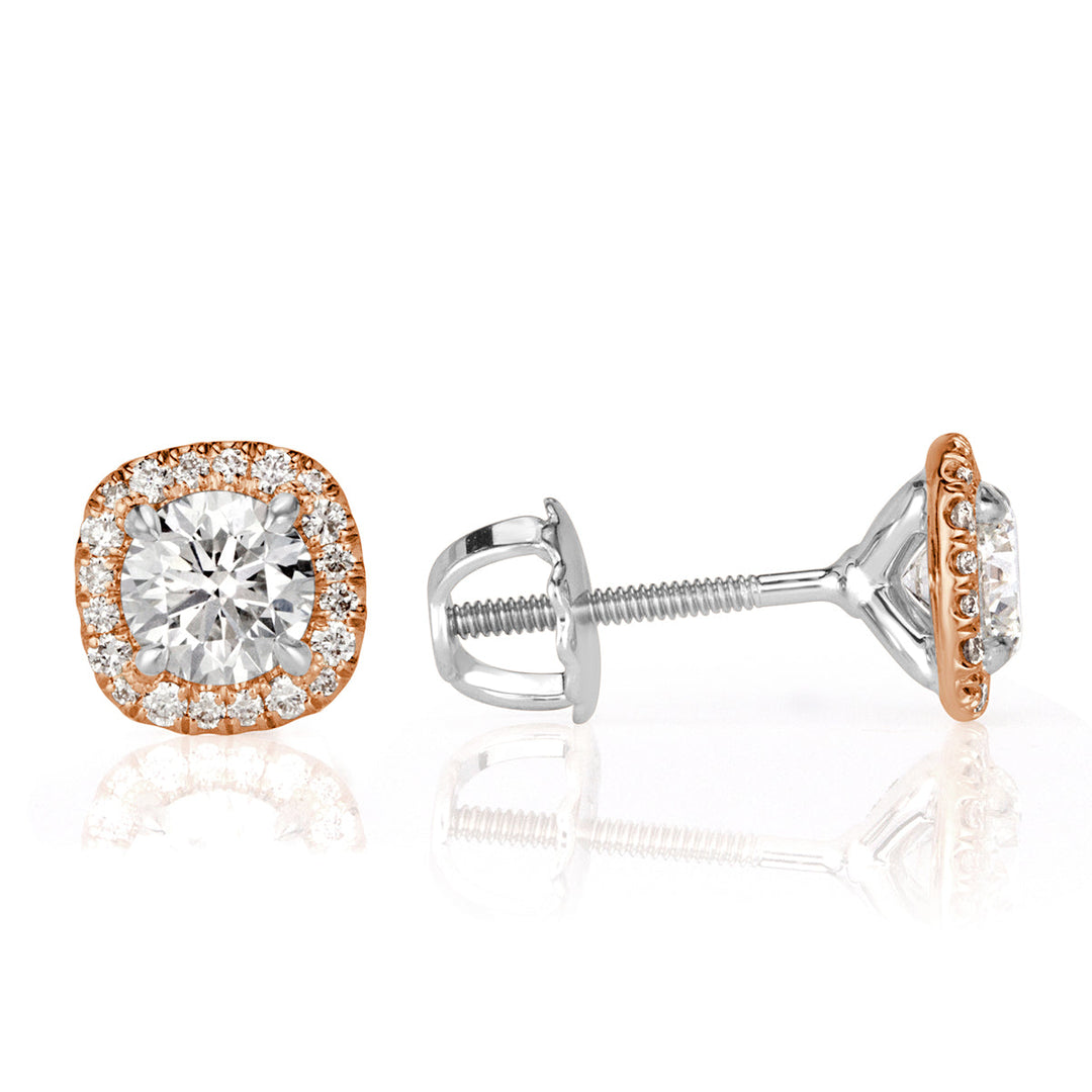 1.02ct Round Brilliant Cut Lab Diamond Stud Earrings