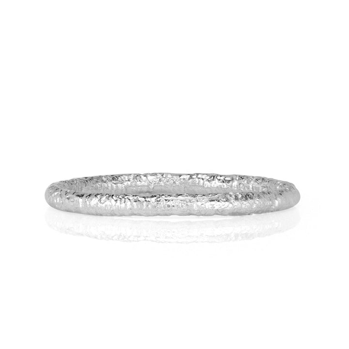 Handmade Textured Band in 18k White Gold