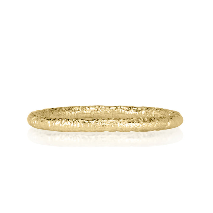 Handmade Textured Band in 18k Yellow Gold