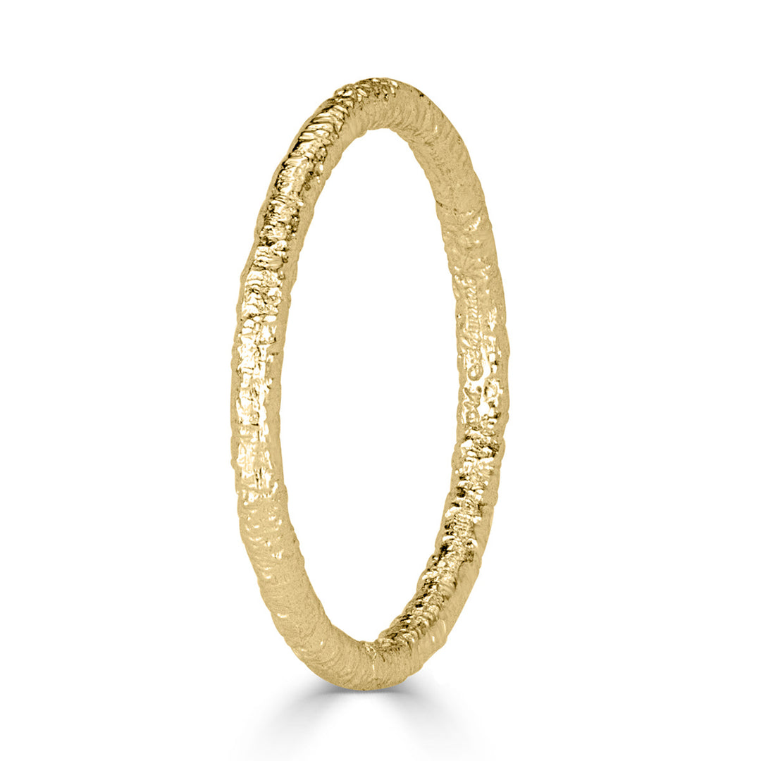 Handmade Textured Band in 18k Yellow Gold