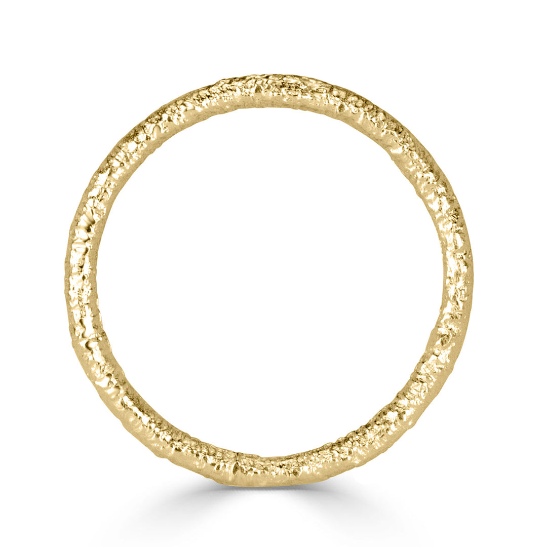 Handmade Textured Band in 18k Yellow Gold