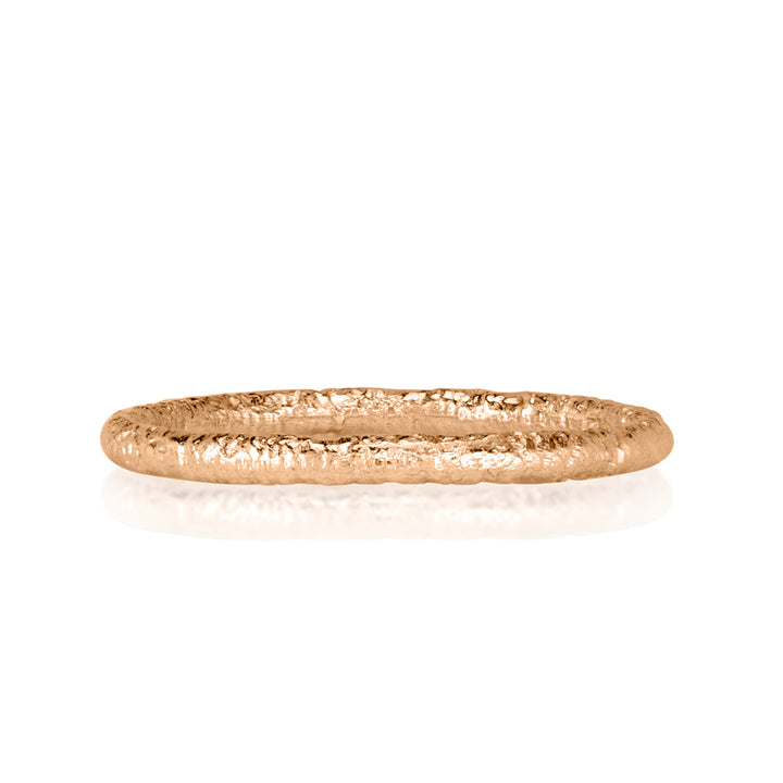 Handmade Textured Band in 18k Rose Gold