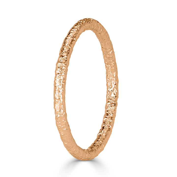 Handmade Textured Band in 18k Rose Gold