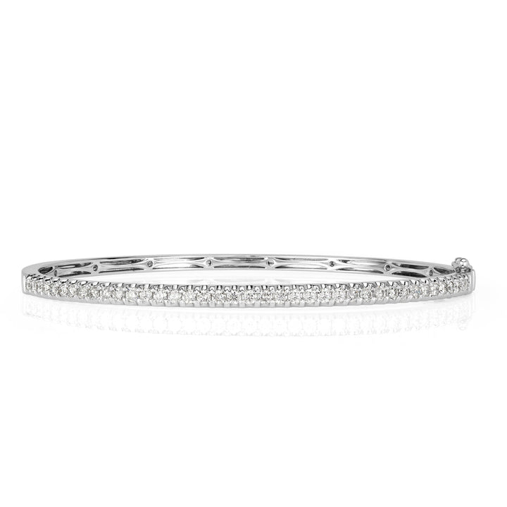 1.02ct Round Brilliant Cut Lab Diamond Bangle Bracelet in 14K White Gold