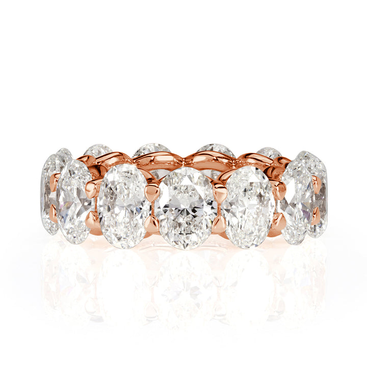 9.10ct Oval Cut Lab Diamond Eternity Band in 18k Rose Gold