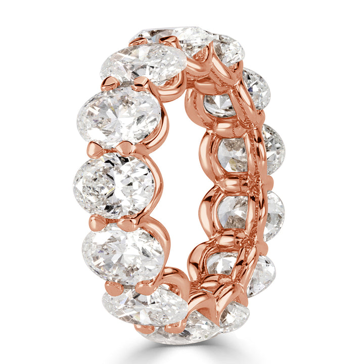 9.10ct Oval Cut Lab Diamond Eternity Band in 18k Rose Gold