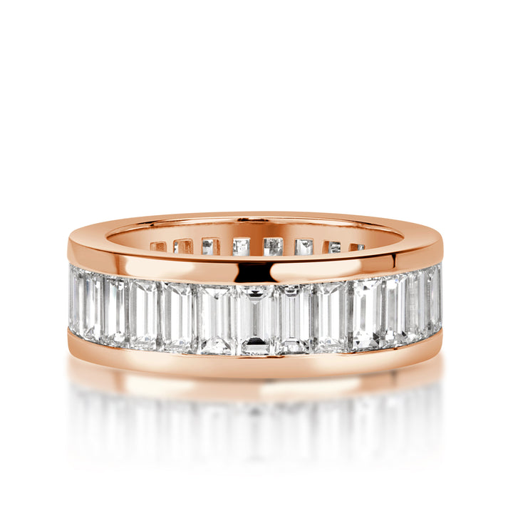 4.97ct Baguette Cut Lab Diamond Eternity Band in 18k Rose Gold