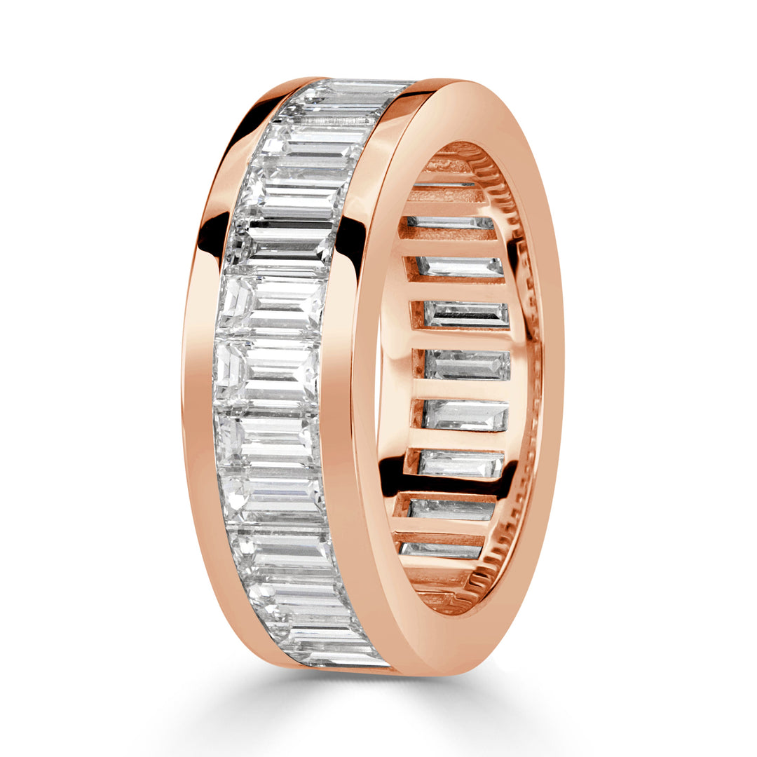 4.97ct Baguette Cut Lab Diamond Eternity Band in 18k Rose Gold