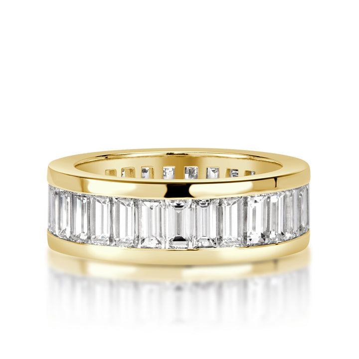 4.97ct Baguette Cut Lab Diamond Eternity Band in 18k Yellow Gold