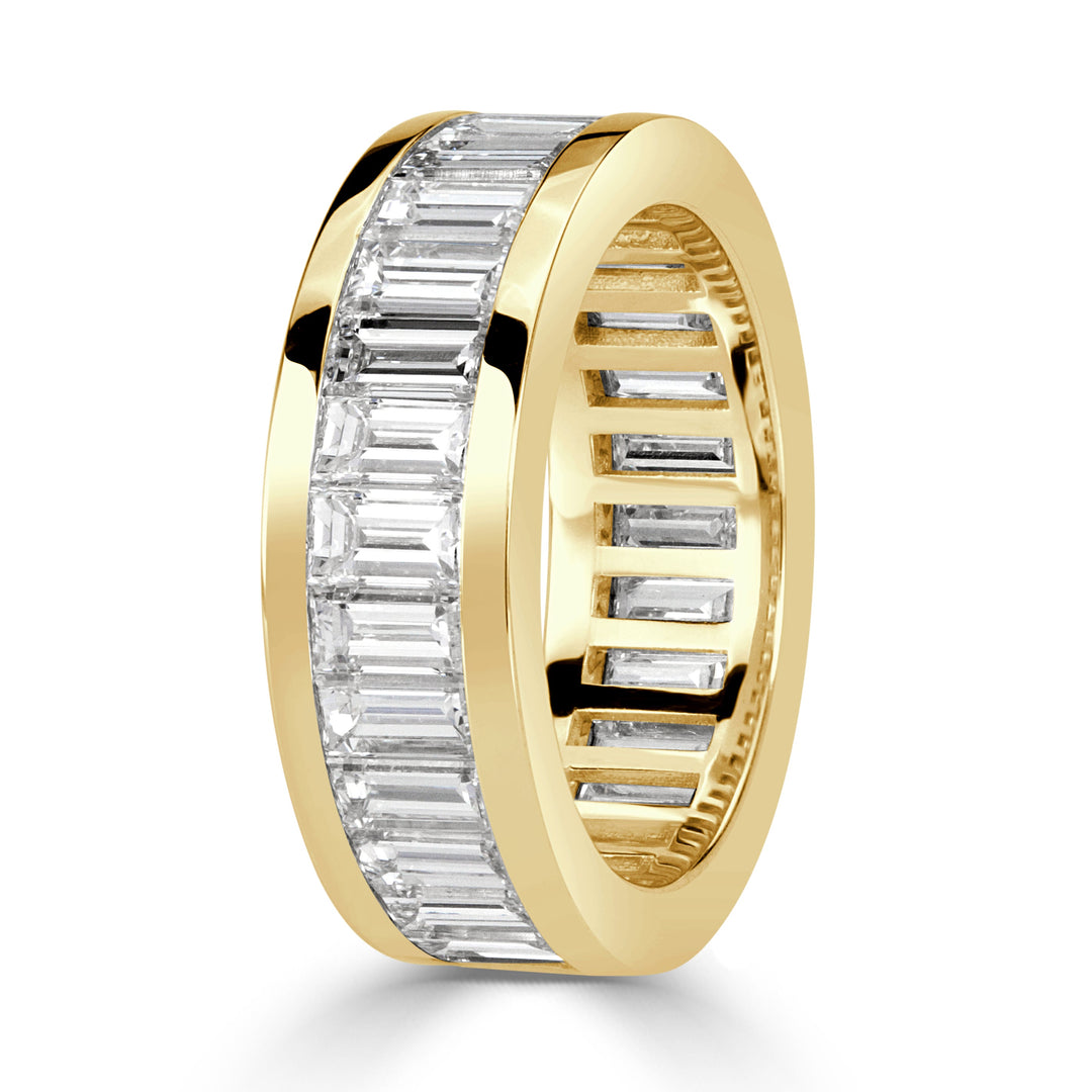 4.97ct Baguette Cut Lab Diamond Eternity Band in 18k Yellow Gold