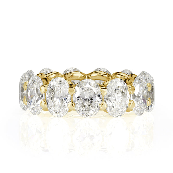 9.10ct Oval Cut Lab Diamond Eternity Band in 18k Yellow Gold