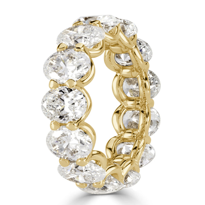 9.10ct Oval Cut Lab Diamond Eternity Band in 18k Yellow Gold