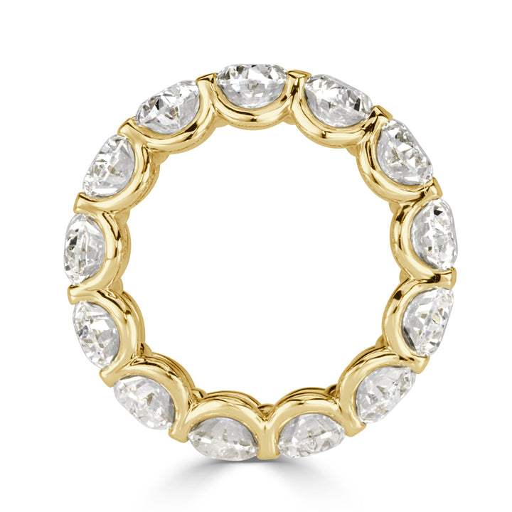 9.10ct Oval Cut Lab Diamond Eternity Band in 18k Yellow Gold