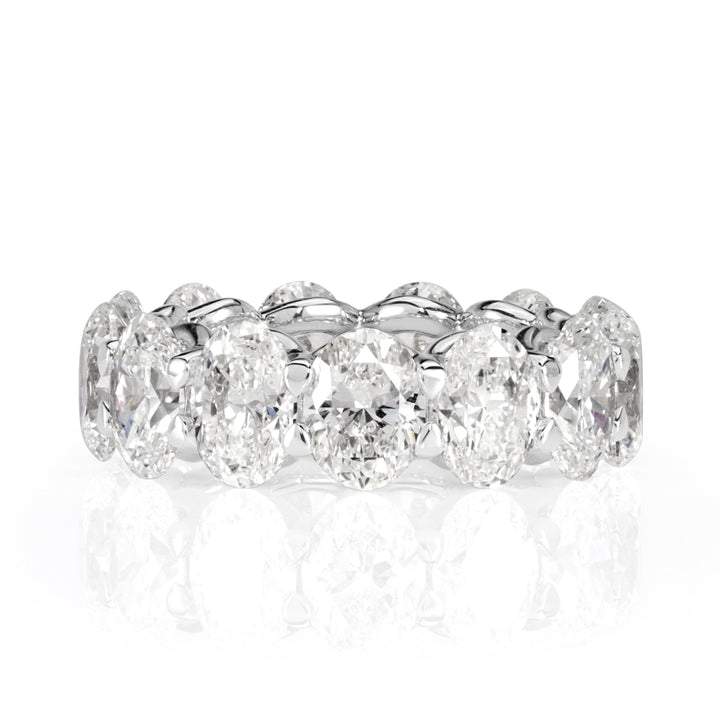 9.10ct Oval Cut Lab Diamond Eternity Band in 18k White Gold