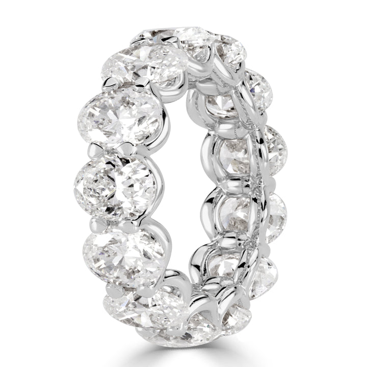 9.10ct Oval Cut Lab Diamond Eternity Band in 18k White Gold