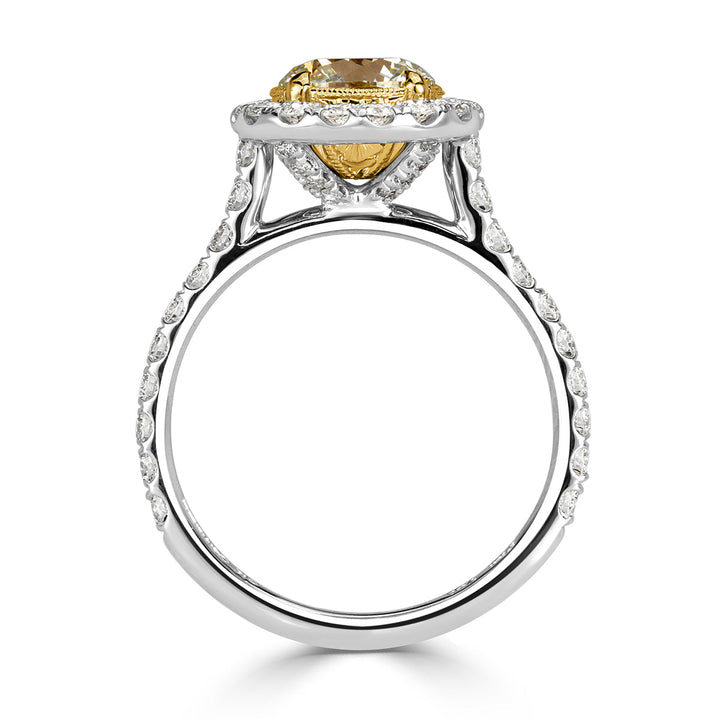 1.92ct Fancy Light Yellow Round Brilliant Cut Lab Diamond Engagement Ring