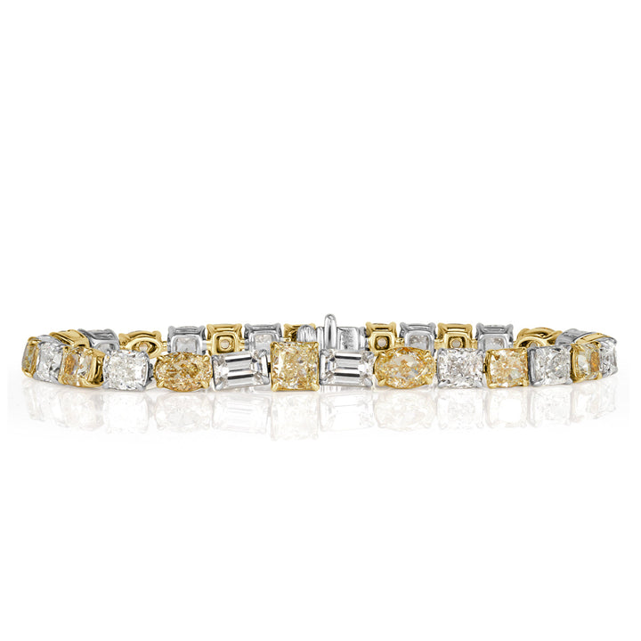 20.23ct Fancy Yellow and White Lab Diamond Tennis Bracelet