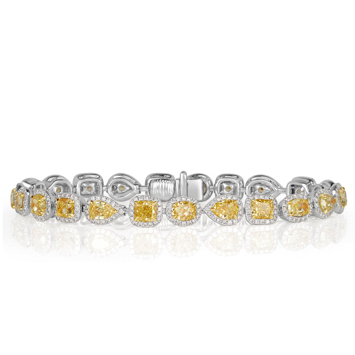 11.80ct Fancy Yellow Lab Diamond Tennis Bracelet