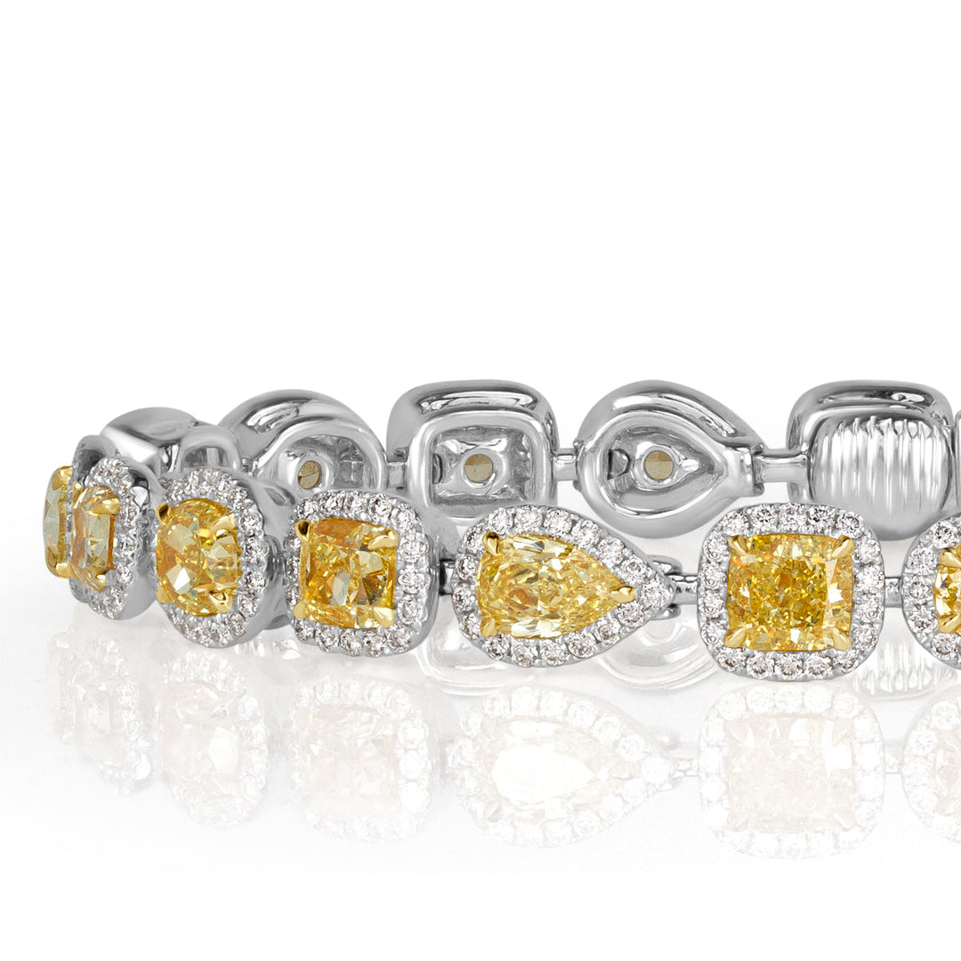 11.80ct Fancy Yellow Lab Diamond Tennis Bracelet