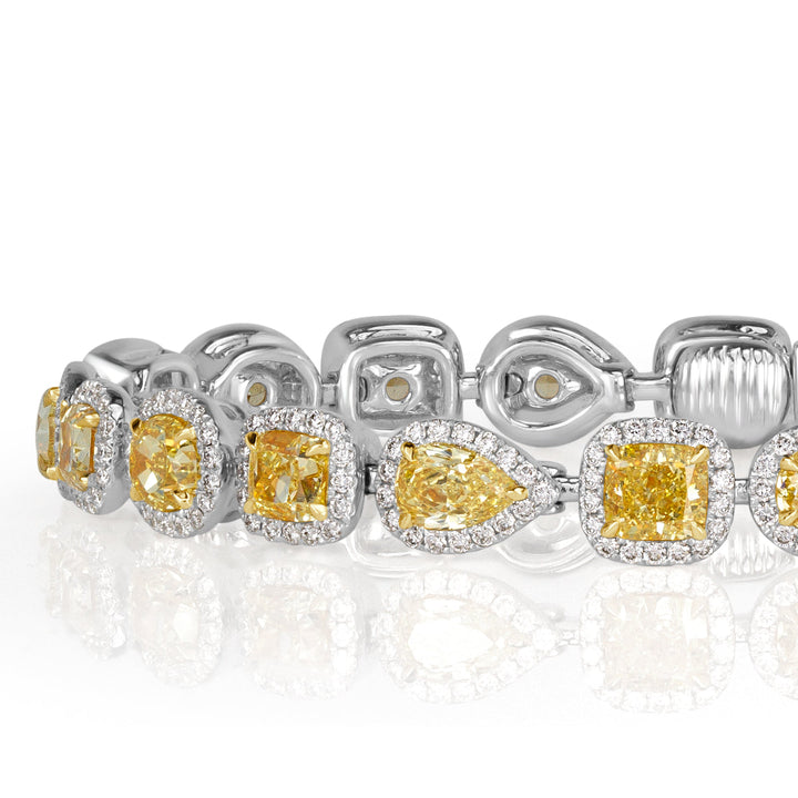 11.80ct Fancy Yellow Lab Diamond Tennis Bracelet