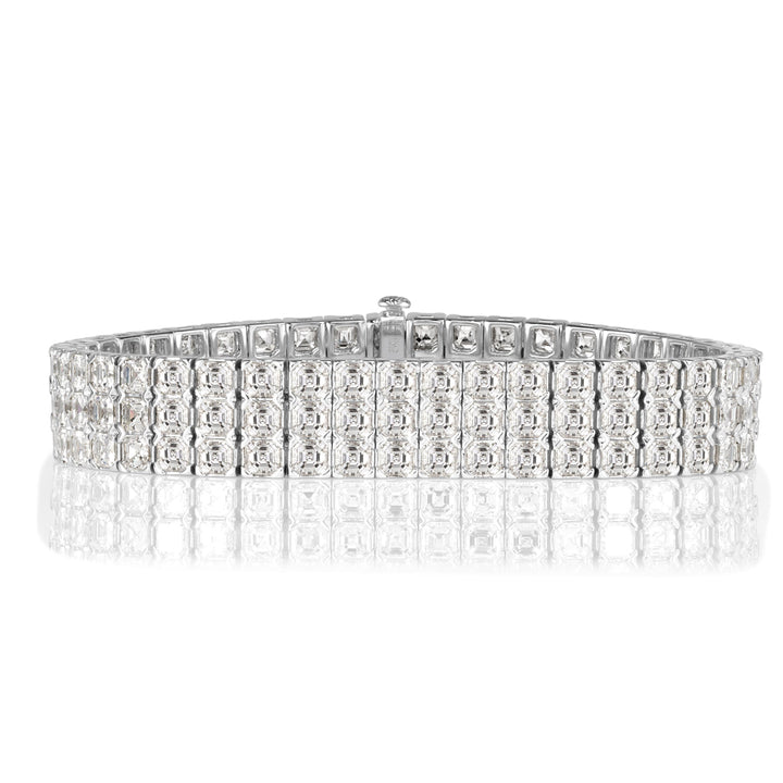 21.72ct Asscher Cut Lab Diamond Tennis Bracelet