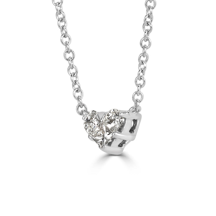 0.43ct Heart Shaped Mosaic Lab Diamond Pendant in 18K White Gold