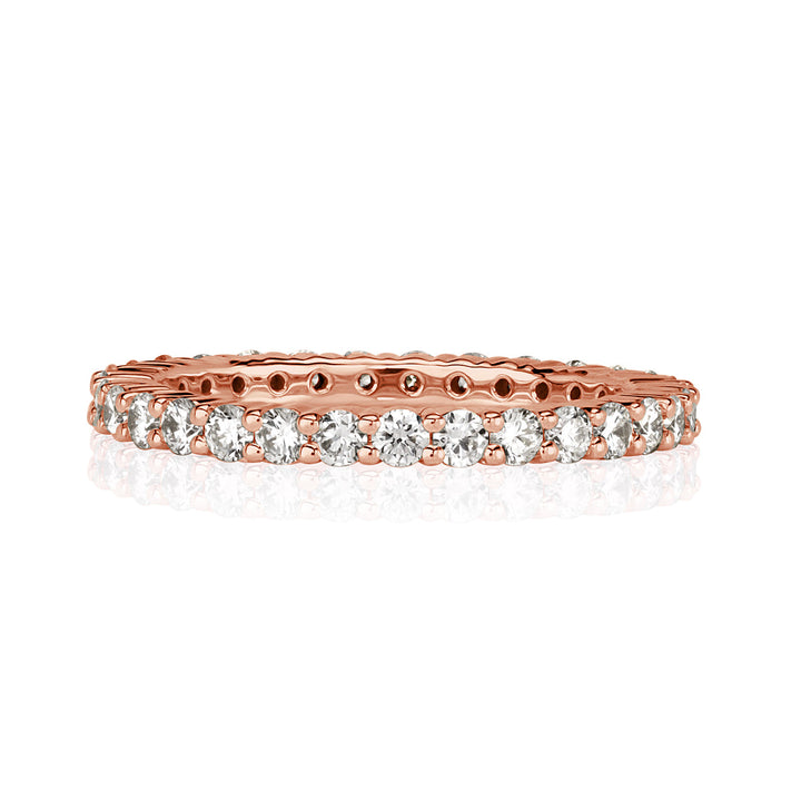 1.00ct Round Brilliant Cut Lab Diamond Eternity Band in 18k Rose Gold