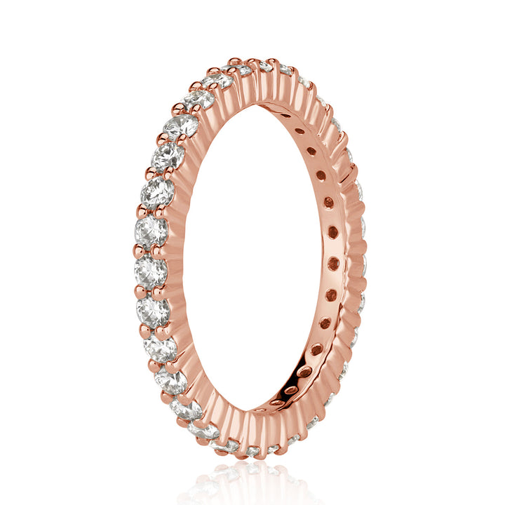 1.00ct Round Brilliant Cut Lab Diamond Eternity Band in 18k Rose Gold