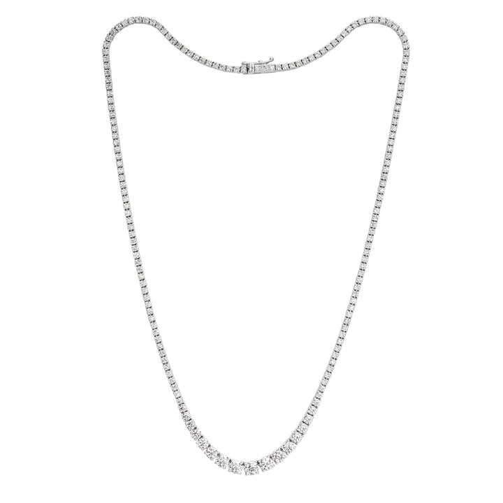 7.47ct Round Brilliant Cut Lab Diamond Tennis Necklace in 14K White Gold