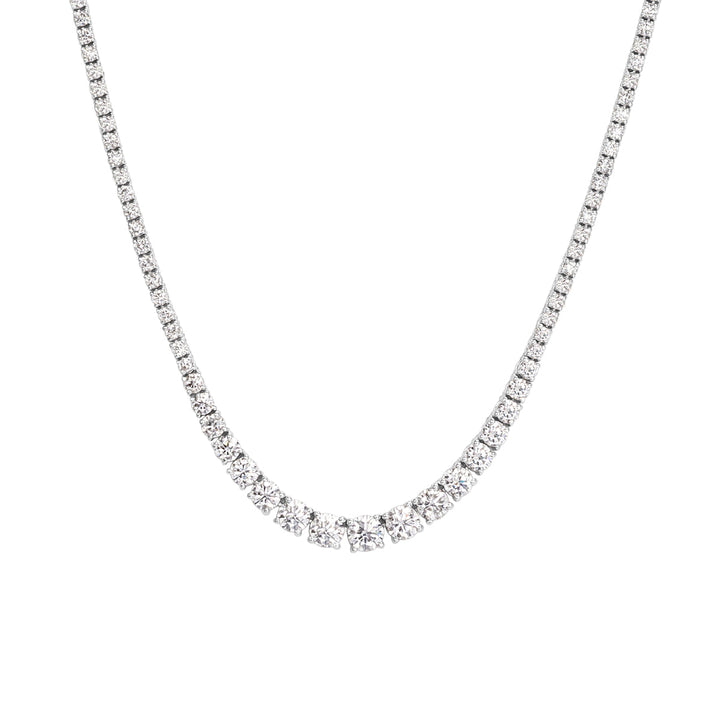 7.47ct Round Brilliant Cut Lab Diamond Tennis Necklace in 14K White Gold