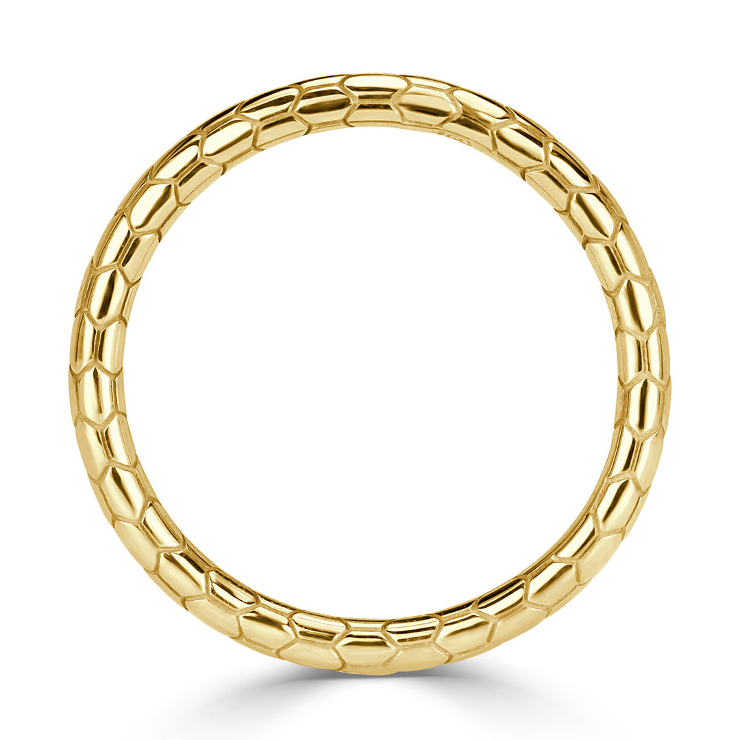 Scale Wedding Band in 18k Yellow Gold