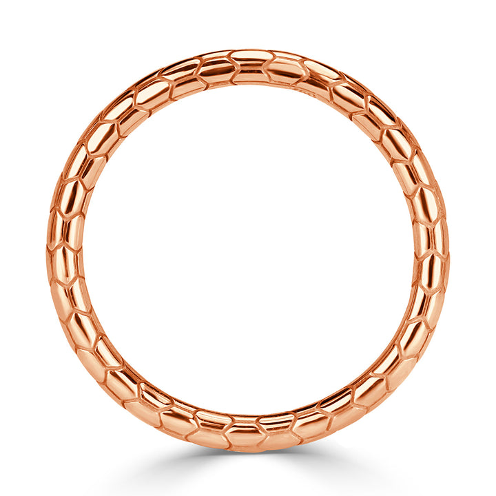 Scale Wedding Band in 18k Rose Gold