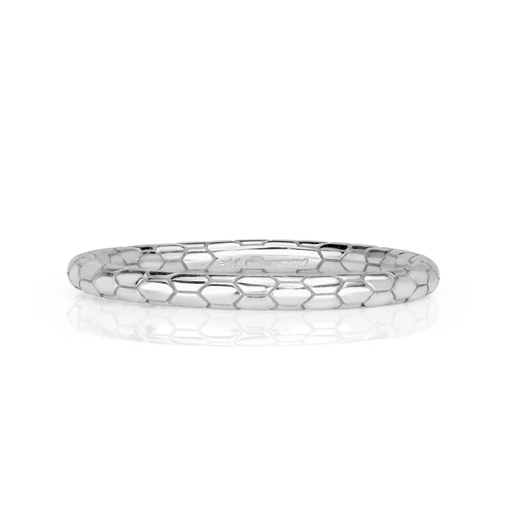 Scale Wedding Band in 18k White Gold