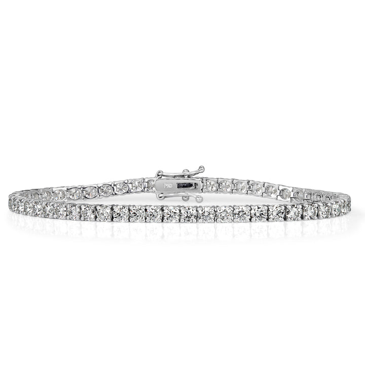 9.32ct Round Brilliant Cut Lab Diamond Tennis Bracelet in 18k White Gold