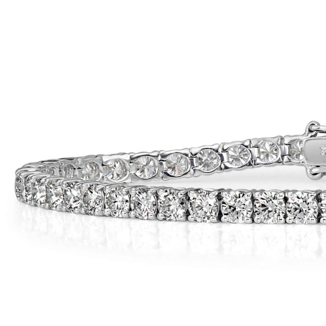 9.32ct Round Brilliant Cut Lab Diamond Tennis Bracelet in 18k White Gold