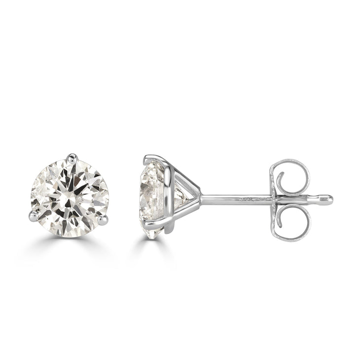 1.01ct Round Brilliant Cut Lab Diamond Stud Earrings