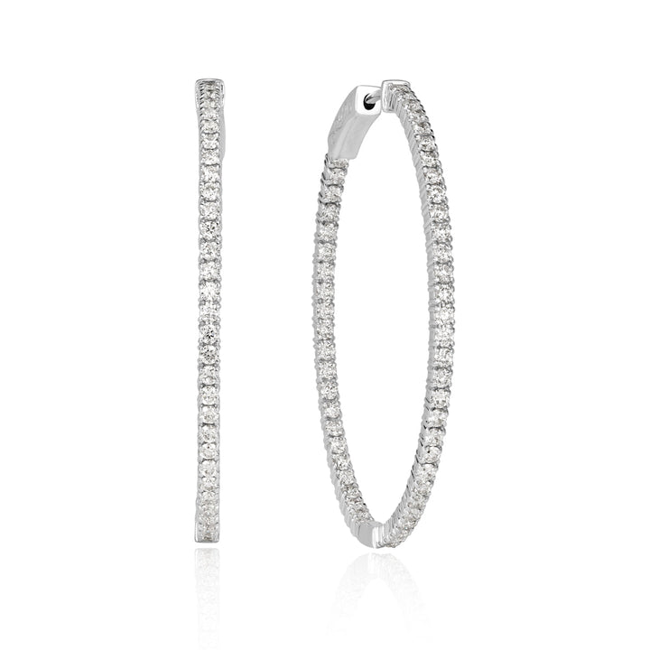 2.24ct Round Brilliant Cut Lab Diamond Hoop Earrings