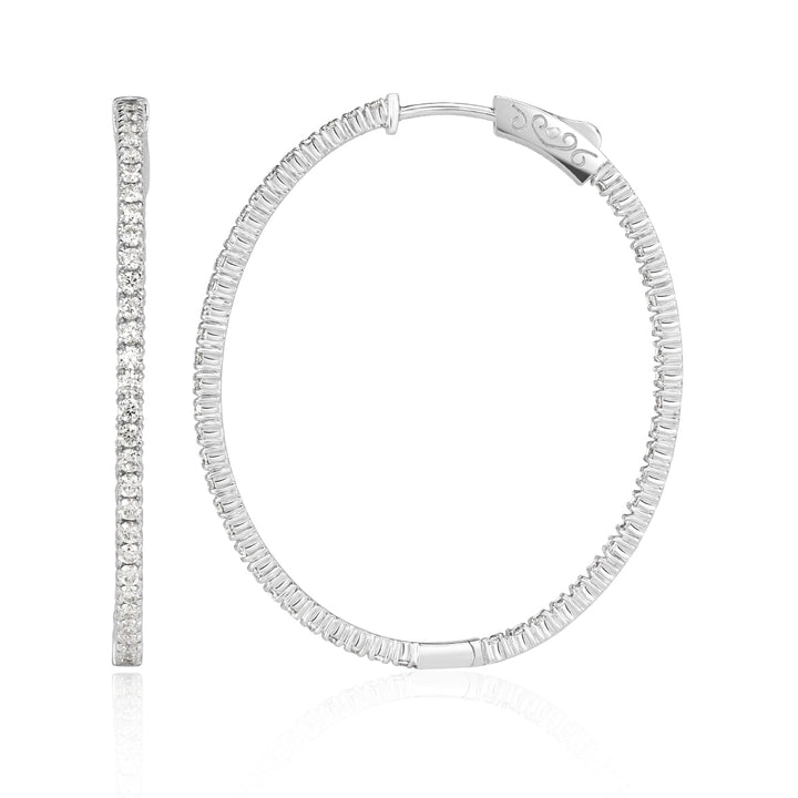 2.24ct Round Brilliant Cut Lab Diamond Hoop Earrings