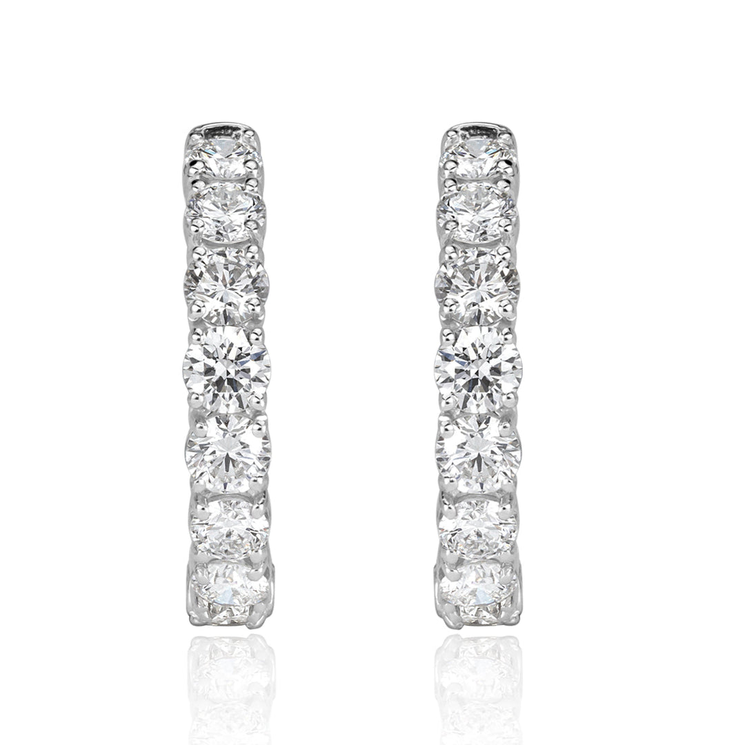 3.88ct Round Brilliant Cut Lab Diamond Hoop Earrings