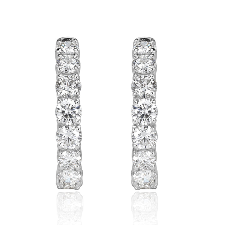 3.88ct Round Brilliant Cut Lab Diamond Hoop Earrings