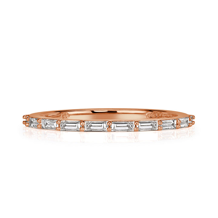 0.40ct Baguette Cut Lab Diamond Wedding Band in 18k Rose Gold