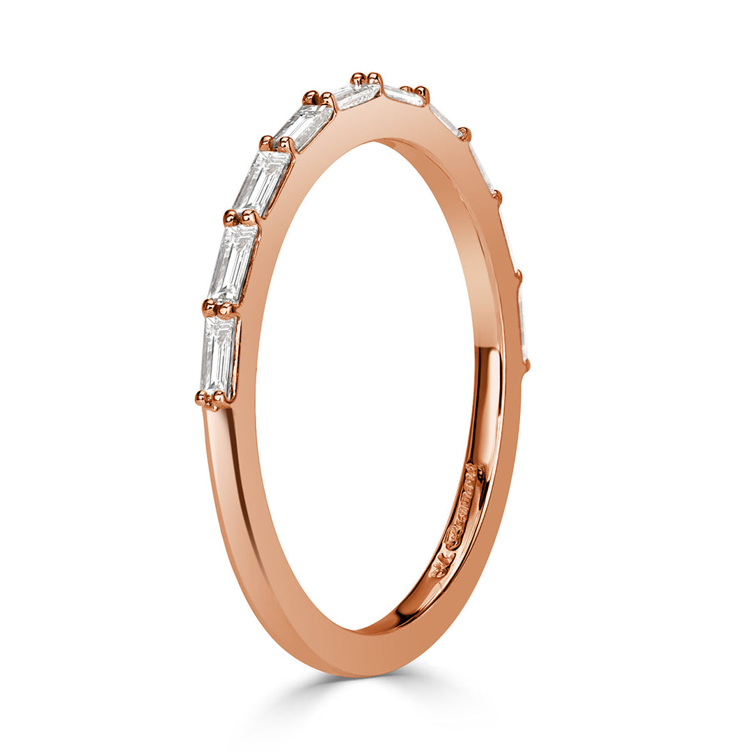 0.40ct Baguette Cut Lab Diamond Wedding Band in 18k Rose Gold