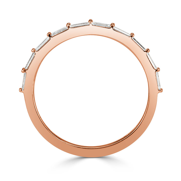 0.40ct Baguette Cut Lab Diamond Wedding Band in 18k Rose Gold