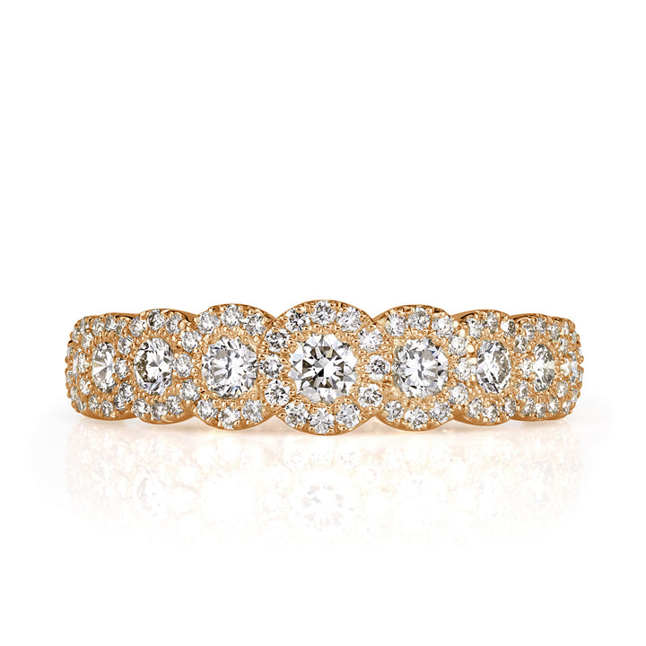 1.02ct Round Brilliant Cut Lab Diamond Ring in 18k Champagne Yellow Gold