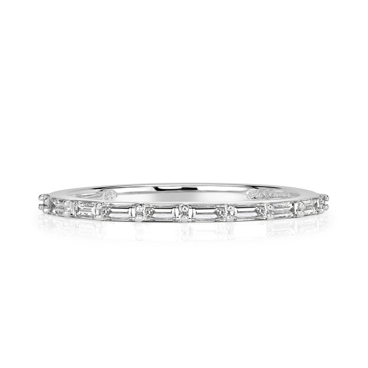 0.40ct Baguette Cut Lab Diamond Wedding Band in 18k White Gold