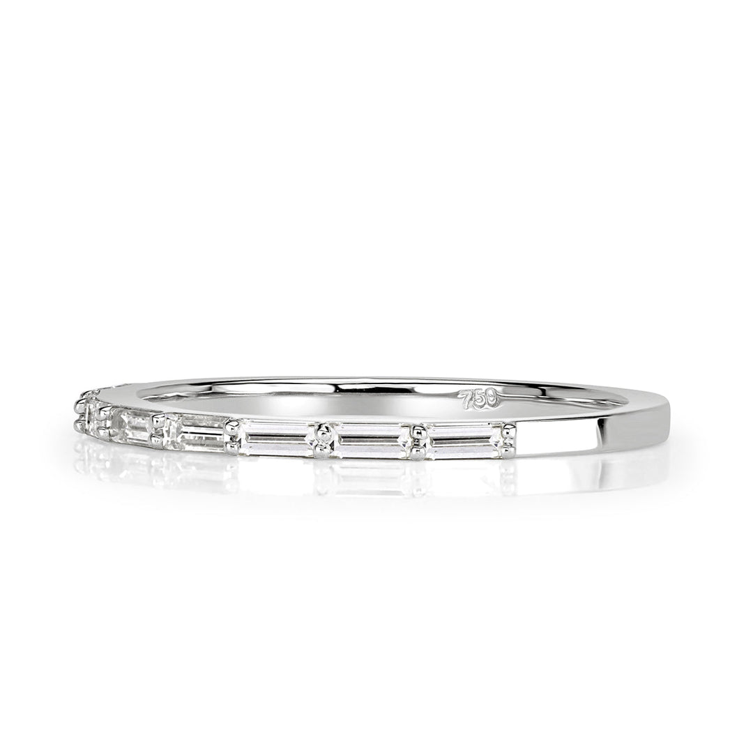 0.40ct Baguette Cut Lab Diamond Wedding Band in 18k White Gold