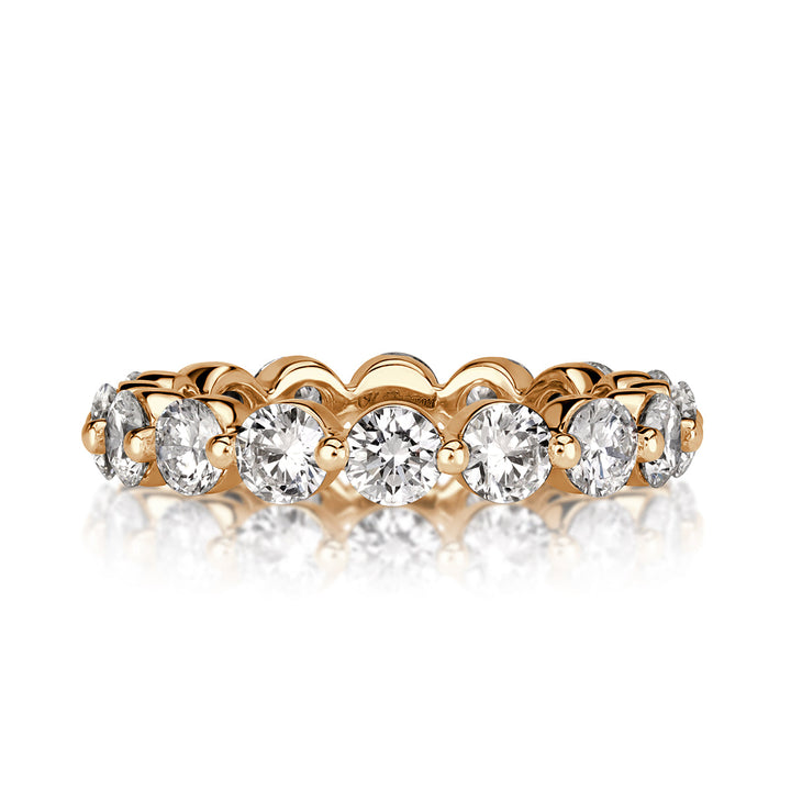 2.74ct Round Brilliant Cut Lab Diamond Eternity Band in 18k Champagne Yellow Gold