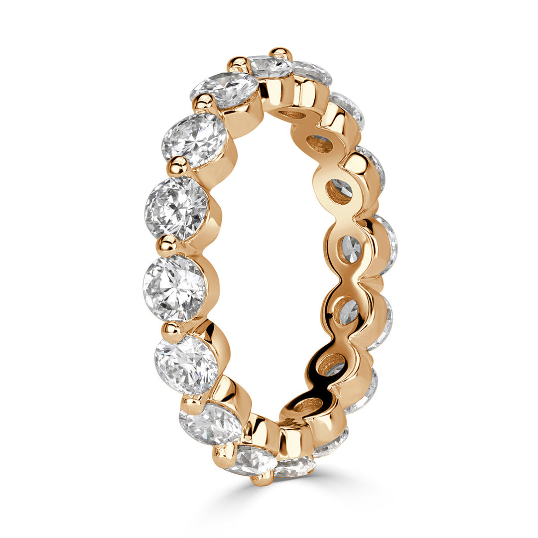 2.74ct Round Brilliant Cut Lab Diamond Eternity Band in 18k Champagne Yellow Gold